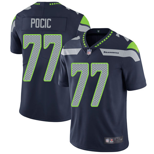 Seattle Seahawks Limited Navy Blue Men Ethan Pocic Home Jersey NFL Football 77 Vapor Untouchable